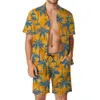 Designer Suit Mens Short Sleeved Shirt Set Seaside Vacation Summer Shorts Two Loose Collar Cardigans 5xys