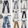 Herren-Jeans Amirs, Herren-Röhrenjeans, elastisch, Amirri-Jeans für Herren, Stickerei-Hose, lang, gerade, schmale Passform, weiche Streetwear-Hose, Herren-Jeans mit gebrochenem Loch