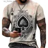 Camisetas para hombres Ace of Spades Camiseta 3D Impreso Hombres de gran tamaño Verano Casual Ts Vintage Cuello redondo Tops Short Slve Hip Hop Strtwear Y240314