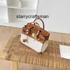 Women Genuine Leather Handbag L Togo Leather Patchwork Bag Lychee Pattern Fashionable and Versatile Contrast Leather Cowhide Lock Bag 25/30