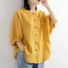 Blouses pour femmes Manches bouffantes Chemises en lin d'été Femmes Tuniques Dames Lâche Vintage Tops Court Femme Chemise Blouse Casual T-shirts 2024