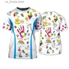 Thirts للرجال Mens T-Shirt 3D Fun Teacher شخصية Tshirt قصيرة القمامة من المدرسة ثلاثية الأبعاد نمط strt men tshirt الملابس y240321