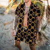 Terno de grife primavera/verão New Mens Beach Shirts Shirts Shorts Hawaiian Floral Set Wear Wear Ywqm