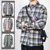 Mannen Casual Shirts Gratis Schip Mannen Mannelijke Mode Plaid Lange Mouwen Koreaanse Japan Stijl Slim Fit Plus Size 4XL 5XL Jongen Kleding Man