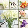 135inch PU Mini Quality Real Lily Flower Home Decoration Birthday Wedding Banquet Scene Decor Artificial Flowers 240223