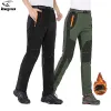 Ternos lngxo lã térmico calças de inverno homens homens esqui a trekking caminhadas acampando calças impermeáveis ao ar livre calça de calça grossa quente e quente