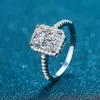 Aeteey Diamond Square Ring D Color 1CT 2CT Real 925 Sterling Silver for Women Wedding Fine Jewelry VVS Clarity RI019 240221