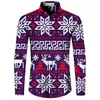 Kerst Thema 3D Gedrukt Heren Button Shirts Mode Lange Mouw Blouse Vakantie Party Tops Jaar Paar Streetwear Kleding 240301