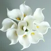 7Pcs PU Long Branch Large Calla Lily Realistic Artificial Flowers Wedding Decor Flower Arrangement Home Party Calla Fake Flowers 240306