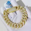 Aangepaste mode-sieraden 18 mm Cubaanse ketting armband vergulde heren- en damesarmbanden Mosanite Cubaanse kettingarmband
