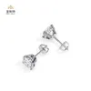 18k Gold Stud örhängen Diamond Round Custom Lab Earring för kvinnor
