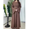 Vêtements ethniques Moyen-Orient Abaya Femmes Musulman Longue Manches Maxi Robe Turquie Kaftan Arabe Eid Ramadan Robe Islamique Femme Jalabiya Robes