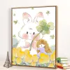 Numéro peinture à l'huile numérique rempli couleur peinture cadeau fait main pour enfants remplissage cure dessin animé lapin fleur huile couleur paintin