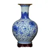 مزهريات Jingdezhen Pottery يدويًا مرسومة بالشم العتيقة الزجاجي الأزرق والأبيض مزهرية زهرة زهرة الزهرة المنزل