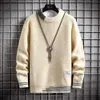 Men's Sweaters Men's Sweaters Pullover Causal Knitted Sweaters Crewneck Korean Fashion Clothing Men 2022 Streetwear Solid Color Jumpers Men TopLF231114L2402