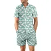 Designer Suit European Mens Casual Loose Shirt Set Hawaii Digital Print Beach Short Sleeve Shorts Uaq5