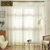 Curtains European Curtains for Living Dining Room Bedroom Embroidery White Tulle Blackout French Elegant Window Door Decor Custom hall
