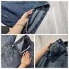 Heren jeans golvend voor mannen en vrouwen blauw gewassen zware stof extra groot formaat mode