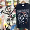 メンズデザイナーTシャツマンヘルスターシャツヴィンテージTシャツ女性グラフィックプリント苦しみシャツ洗浄された淡いカルティトレンドTシャツヒップホップダークグレイ洗浄ブラックホワイト