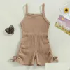 Rompers babykläder för tjej sommar barnkläder jumpsuits saker saker saker ärmlös romer outwear barn kostym 230525 dro dhtqs