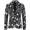 Męskie garnitury mężczyźni Bożego Narodzenia Snowflake Snowman Print Blazer Pants Pants kamizelki Tuxedo na imprezę