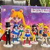 Action Toy Figures Sailor Moon Blind Box med söta och söta ansiktsdrag smarta och dynamiska skrivbordsdekorationskollektion Toys BirthdayGift LDD240314