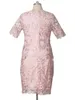 4xl 5xl Plus Size Summer Kleider für Hochzeits Gast Womens Kurzarm Spitze Floral Elegant Bodycon Formal Partykleider 240308