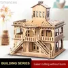 3D Puzzles 3D drewniana łamigłówka House Model Toys Jigsaw Laser Cuting Villa House DIY Ręcznie robione mechaniczne dla dzieci Zestaw Mechaniczny GA 240314