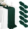 Partihandel 6st Gaze Table Runner Wedding Sage Semisheer Vintage Cheesecloth Dining Party Christmas Banquets Arches Cake Decor 240307