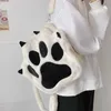 Zaini Simpatico zaino con artigli di gatto Zaino in peluche Versatile Ragazza giapponese Zaino dei cartoni animati Kawaii Soffici borse da scuola a tracolla GiftL2403