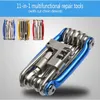 11 I 1 Cykel Mountain Road Bike Tool Set Bicycle Cycling Multifunktion Reparationsverktyg Kit Skiftnyckel Skruvkedjekedjan BOOLS1673332