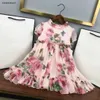 New girls dresses kids designer clothes girl Flower printed lace skirt Size 90-160 CM Princess dress polyester baby frock 24Mar