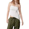 Dames Tanks Dames Fee Grunge Asymmetrische Tube Top Slim Fit Casual Mouwloos Uit De Schouder Uitgaan Tops