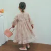 Spring Autumn Kids Girl Party Dress Long Sleeves Round Collar Loose Pink Sequin Fairy Princess Birthday Formal Dresses H60056 240311