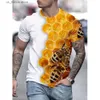 Herren T-Shirts Lustige Kleidung für Männer T-Shirt Harajuku Shirt Pullover B Print Top 3D T-Shirt Sommer Kurz Slve Casual Outdoor Übergroße Ts Y240314