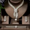 HIBRIDE Luxury Big 4pcs Jewelry Set With Cubic Zirconia for Women Bridal Party Wedding Accessories Saudi Arabic Dubai N-1433 240311