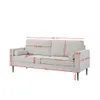 Salon recouvert d'une surface high-tech/canapé en tissu capitonné Chesterfield, grand blanc.Stocké aux États-Unis, Delivere