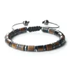 Strand 6 6mm cylindrique pierre naturelle oeil de tigre Agate perle Bracelets femmes hommes mode réglable Bracelet Pulsera Hombre bijoux