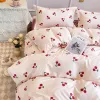 Set Floral Ins Style Couette Cover Set Flat Spold absence d'oreiller sans remplissage Soft Single Double Taille Gar garçons 2024 Nouveau linge de literie Curtains transparents