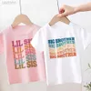 T-shirts Big Brothes Zusje Print Kid T-shirt voor Jongen Meisje Bijpassende Outfit Tops Zomer Broer/zus T-shirt Retro Kinderkleding Tee ldd240314