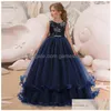 Girl'S Dresses 2022 Summer Girls Dress Long Bridesmaid Kids Dresses For Children Princess Party Wedding 3 10 12 Years Vestido Drop Del Dhhqv