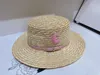 Hüte mit breiter Krempe, handgefertigter Stroh-Strandhut für Frauen, Sommerurlaub, Panama-Kappe, modisch, konkav, flach, Sonnenschutzvisier