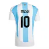 Argentina 3 estrelas Jerseys de fãs comemorativos Player versão Messis Dybala di Maria Martinez de Paul Maradona Kit Men 2024 Copa América Camisetas 519