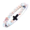 Jésus Croix Charme Oeil De Tigre Pierre De Lave Bracelet De Perles Cristaux Pouvoir De Guérison Pierres Précieuses Naturelles Bracelets pour Femme Bijoux De Mode