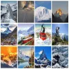 Number CHENISTORY Diy Painting By Numbers Handmade Canvas Painting Snow Mountain Number Painting Adult Crafts Wall Art Winter Landscape