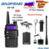 Radio Baofeng UV5R 5W Walkie Talkie UV 5R 8W HAM FM VHF UHF with Earphone 1800MAHバッテリードロップ配信電子通信ot94c