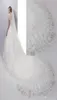 Lyxiga 4 meter långa brudslöjor spets paljetter med kamapplikationskant bröllopslöjor billiga brudtillbehör CPA887 B05232771575
