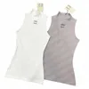 Designer Womens High Neck Knits Tees Upgraded version T Shirts Sleeveless Woman Summer Tanks Camis Tees Vest Short Shirt Lady Slim Vests Ice Silk Tops