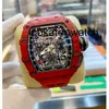 Män tittar på RM Wristwatch Luxury Watch Tourbillon RM Diamond Tactical Wrist Mechanical RM1103 Machinery 44550mm RM1103 Rose Gold Diamond