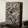 Dekorative Objekte Figuren New Necronomicon ResinDark Magic Book Dämon Evil Dead Summon Book Horror Movie Prop Collection Halloween Home Room Desktop Decor T240